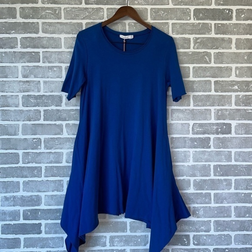 Luukaa Asymmetrical Turkish Royal Blue‎ Short sleeve Dress • US Women’s size 8